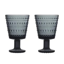 IITTALA Aktiivinen Juomalasit-Jalkalasi 26cl 2 kpl Tummanharmaa