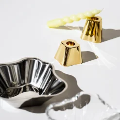 IITTALA Alvar Aalto -Kokoelma|Kynttilänjalat-Kynttilänjalka 50+65mm 2kpl Messinki