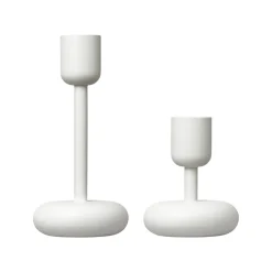 IITTALA Kynttilänjalat-Kynttilänjalka valkoinen 107+183mm 2-kpl