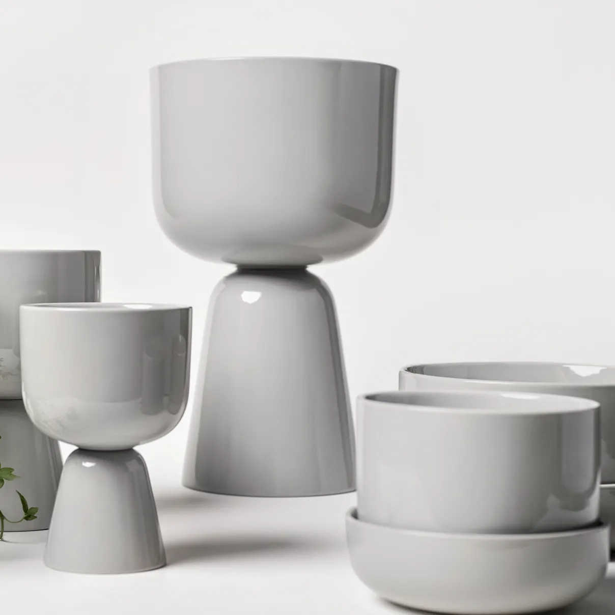 IITTALA Kukkaruukut-Ruukku ja vati vaalean S Harmaa