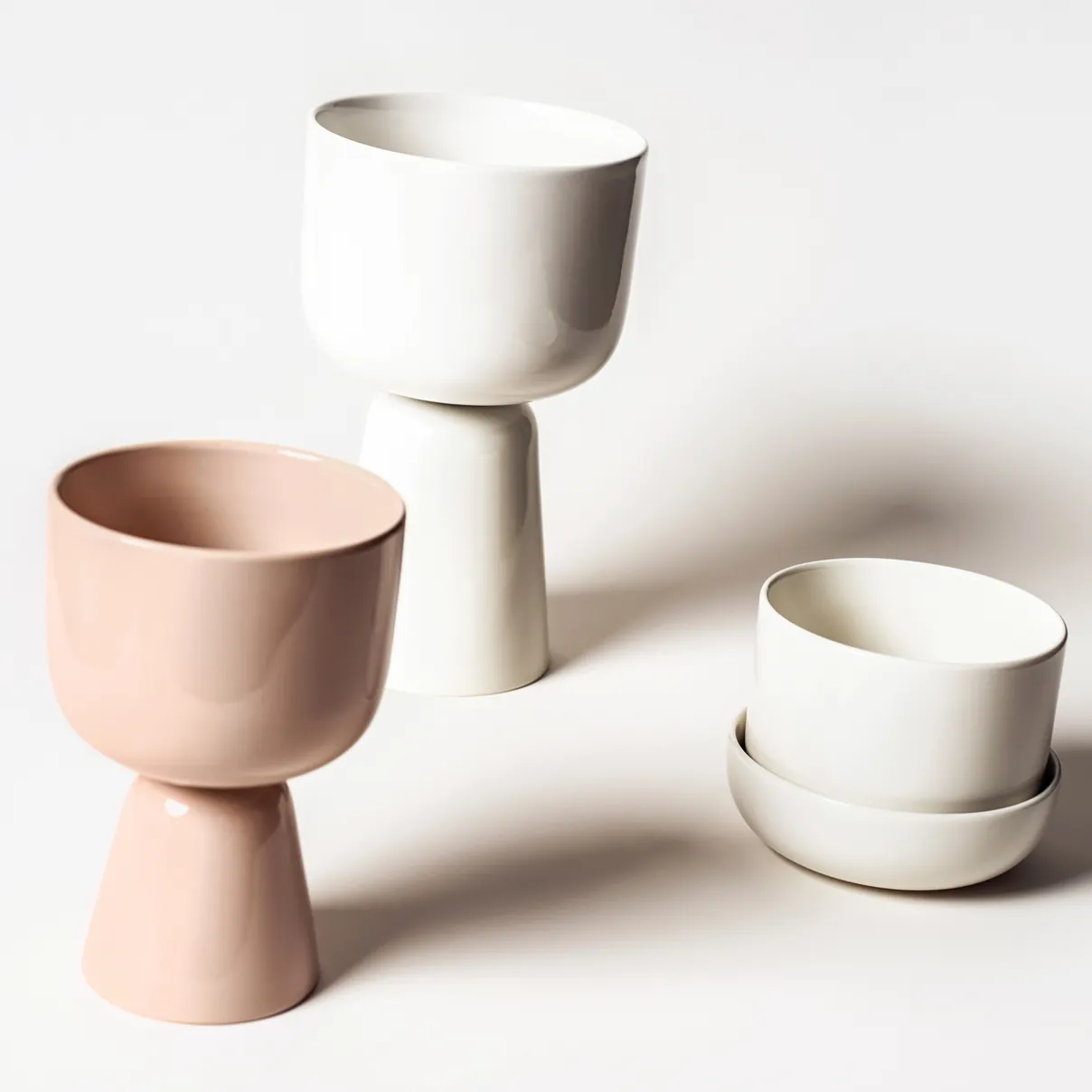 IITTALA Kukkaruukut-Ruukku valkoinen jalallinen M